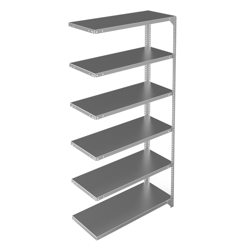 Shelving Unit, Galvanized Steel, Slotted Angle, 400 lbs. Capacity, 36" W x 72" H x 15" D R.M.G. Prévention