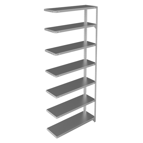 Shelving Unit, Galvanized Steel, Slotted Angle, 400 lbs. Capacity, 36" W x 84" H x 12" D R.M.G. Prévention