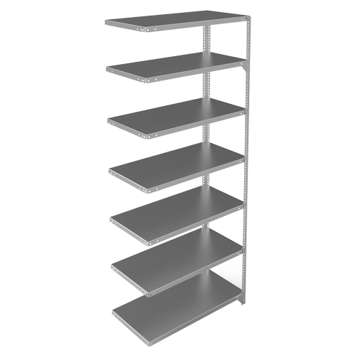 Shelving Unit, Galvanized Steel, Slotted Angle, 400 lbs. Capacity, 36" W x 84" H x 18" D R.M.G. Prévention
