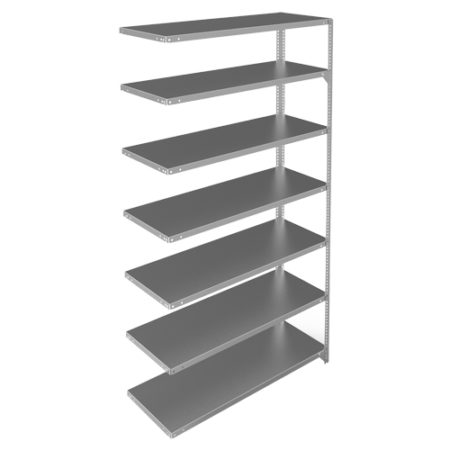 Shelving Unit, Galvanized Steel, Slotted Angle, 275 lbs. Capacity, 48" W x 84" H x 18" D R.M.G. Prévention