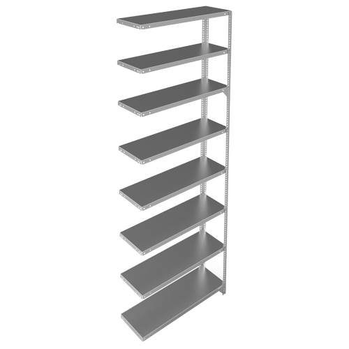 Shelving Unit, Galvanized Steel, Slotted Angle, 400 lbs. Capacity, 36" W x 96" H x 12" D R.M.G. Prévention