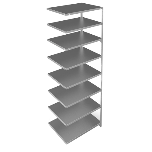 Shelving Unit, Galvanized Steel, Slotted Angle, 400 lbs. Capacity, 36" W x 96" H x 24" D R.M.G. Prévention