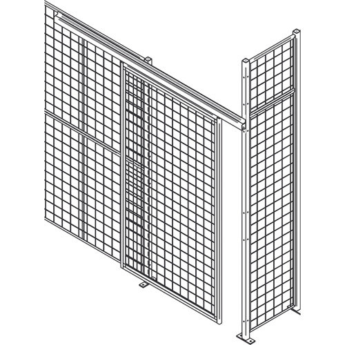 Standard-Duty Wire Mesh Partition Sliding Door, 4' W x 8' H R.M.G. Prévention