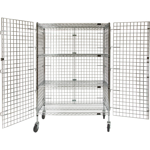Security Cart, Chrome Plated, 48" x 69" x 24", 500 lbs. Capacity R.M.G. Prévention