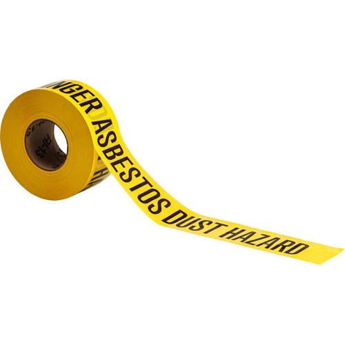Barricade Tape, English, 3" W x 200' L, 3 mils, Black on Yellow R.M.G. Prévention