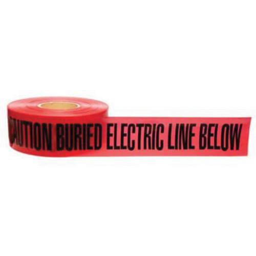 "Buried Electric Line" Identoline&reg; Underground Warning Tape, 3" W x 1000' L, Black on Red R.M.G. Prévention