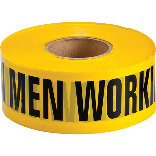 Barricade Tape, English, 3" W x 1000' L, 3.5 mils, Black on Yellow R.M.G. Prévention