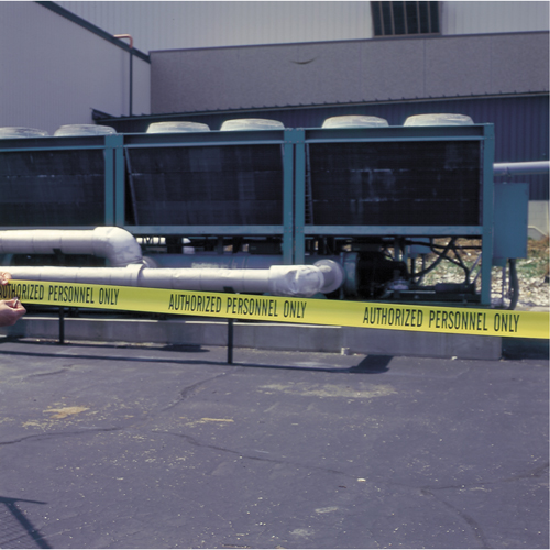 Barricade Tape, English, 3" W x 1000' L, 2 mils, Black on Yellow R.M.G. Prévention