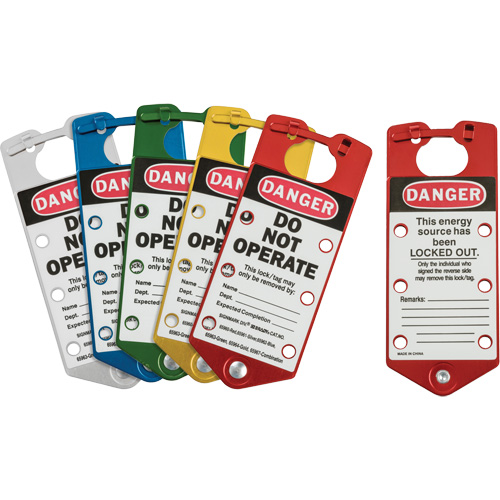 Labeled Lockout Hasps, Blue/Green/Red/Silver/Yellow R.M.G. Prévention