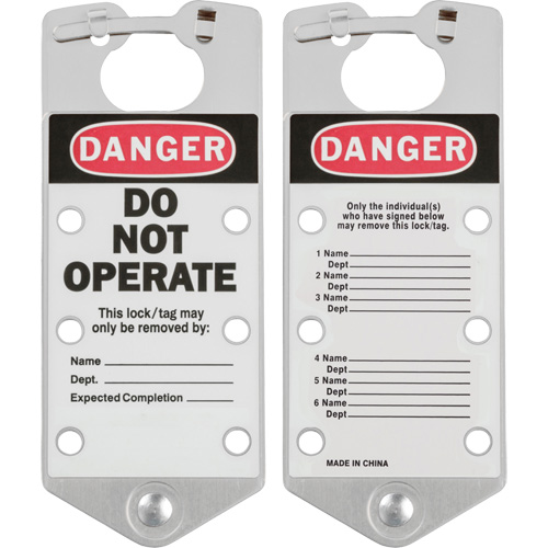 Labeled Lockout Hasps, Silver R.M.G. Prévention