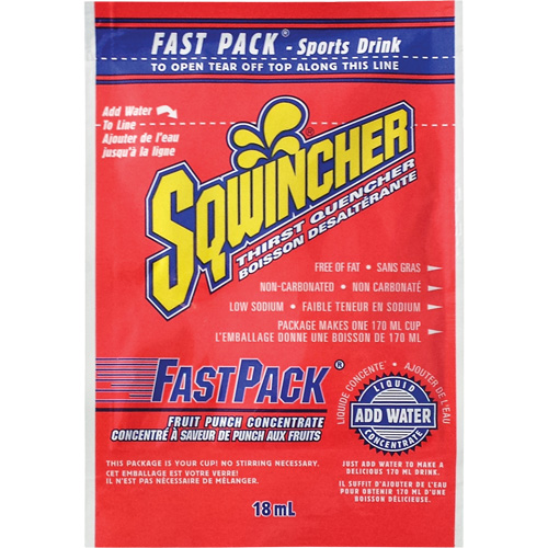 Sqwincher&reg; Boisson de r&eacute;hydratation Fast Pack, Emballage-portion, Punch aux fruits R.M.G. Prévention