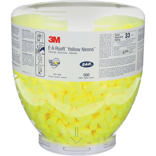 E-A-Rsoft Yellow Neons Earplugs, Bulk - Canister R.M.G. Prévention