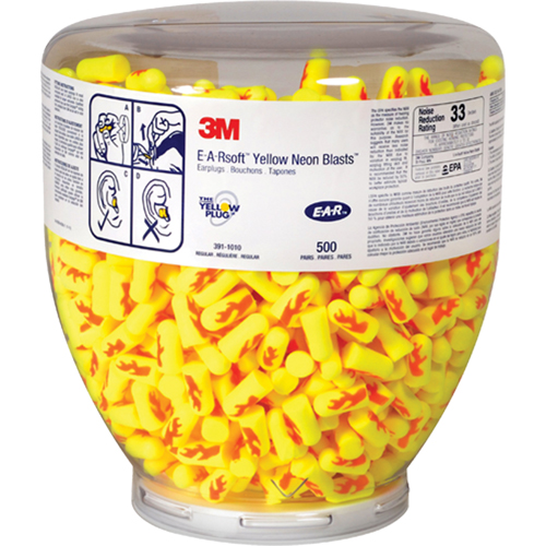 E-A-Rsoft Yellow Neons Earplugs, Bulk - Canister R.M.G. Prévention