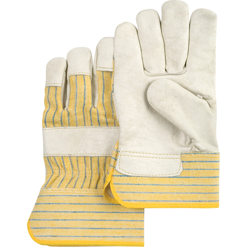 Standard-Duty Dry-Palm Fitters Gloves, Large, Grain Cowhide Palm, Cotton Inner Lining R.M.G. Prévention
