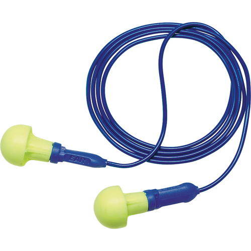 Bouchons d'oreilles d&eacute;tectables E-A-R Push-ins, Avec cordon, Taille unique, Vrac - Sac en poly, NRR dB NRR 28 dB R.M.G. Prévention