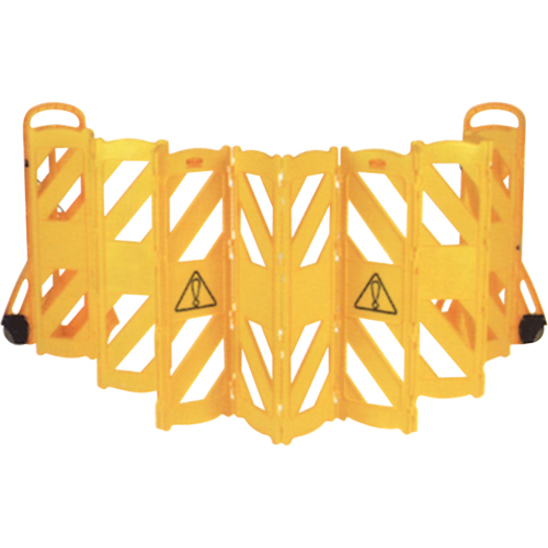 Portable Mobile Barriers, 13' L, Plastic, Yellow R.M.G. Prévention