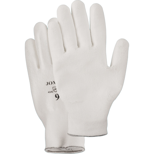 White Knit Palm Coated Gloves, Size Small/7, Polyurethane Coated, HPPE Shell, EN 388 Level 2 R.M.G. Prévention