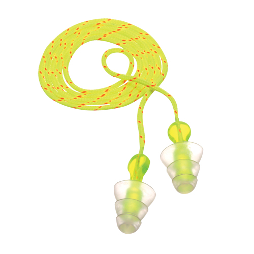 E-A-R Tri-Flange Reusable Earplugs, Corded, Bulk - Polybag, 26 dB NRR, One-Size R.M.G. Prévention