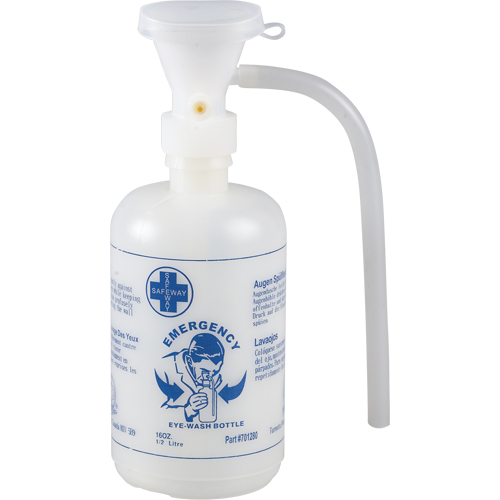 Accessoires pour poste de douche oculaire - Gouttes ophtalmiques, bouteille vide R.M.G. Prévention
