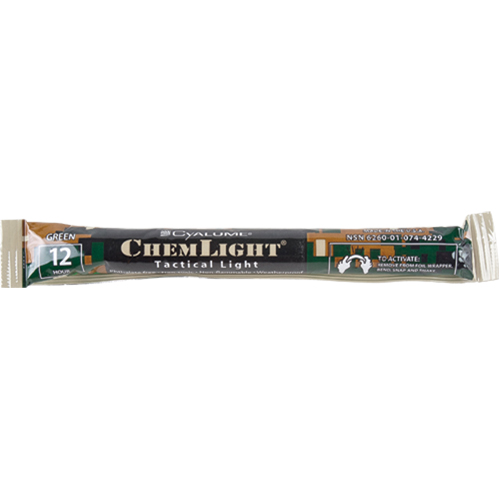 6" Cyalume&reg; Lightsticks, Green, 12 hrs. Duration R.M.G. Prévention