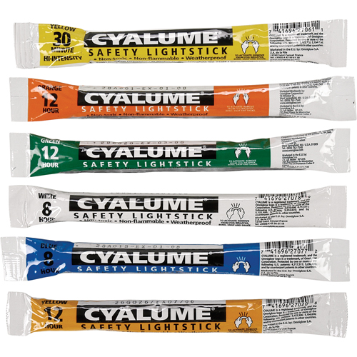 6" Cyalume&reg; Lightsticks, Green, 12 hrs. Duration R.M.G. Prévention