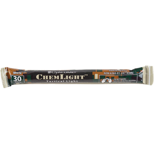 B&acirc;tons de s&eacute;curit&eacute; luminescents Cyalume 6", Blanc, Dur&eacute;e 30 min R.M.G. Prévention