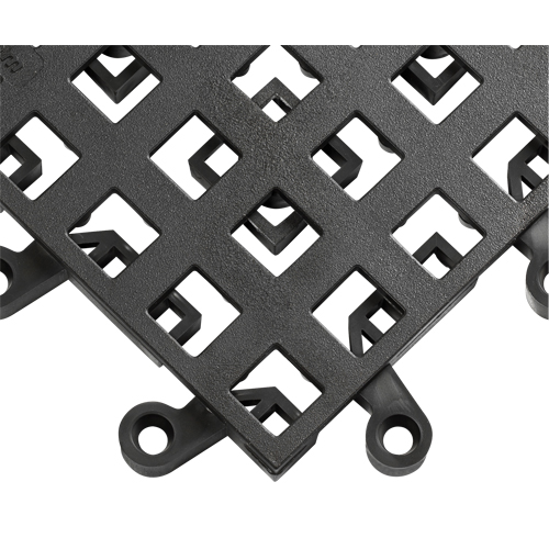 ErgoDeck&reg; Mat No. 560, PVC, 1-1/2' W x 1-1/2' L, 7/8" Thick, Black R.M.G. Prévention