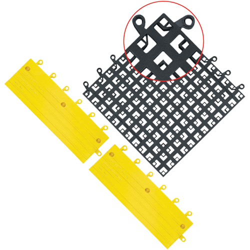 ErgoDeck&reg; Mat No. 560, PVC, 1-1/2' W x 1-1/2' L, 7/8" Thick, Black R.M.G. Prévention