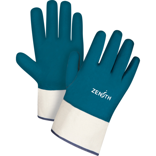 Gants &agrave; poignet de s&eacute;curit&eacute; de poids lourd, 11/2T-Grand, R&ecirc;vetement Nitrile, Enveloppe en Coton R.M.G. Prévention