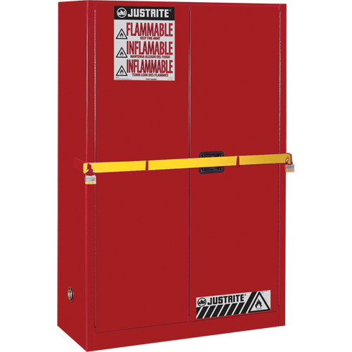 High Security Flammables Safety Cabinet with Steel Bar, 45 gal., 2 Shelves R.M.G. Prévention