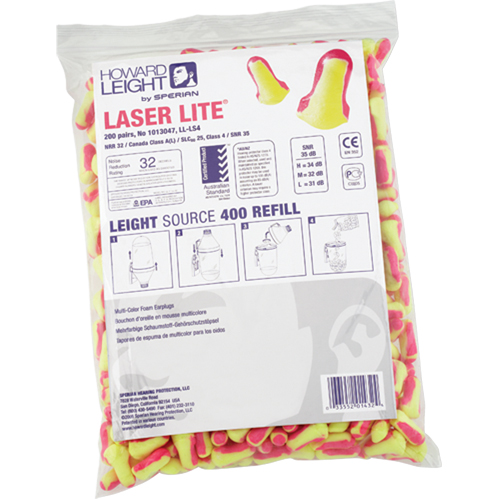 Howard Leight Laser Lite&reg; Single-Use Earplugs, Bulk - Polybag R.M.G. Prévention