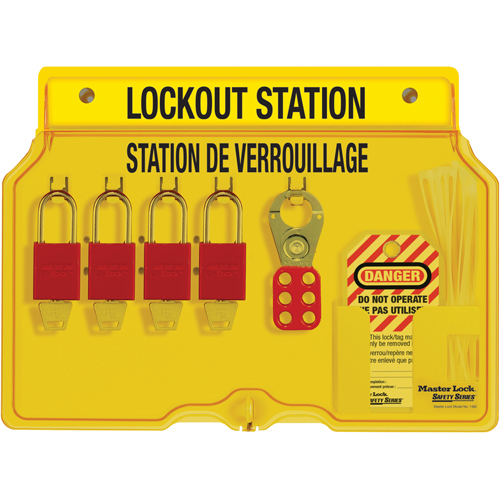 Station de verrouillage, Cadenas Aluminium, Capacit&eacute; de 4, Cadenas Compris R.M.G. Prévention