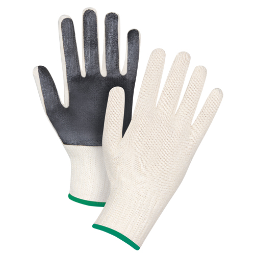 Gants en tricot &agrave; paume enduite, Poly/coton, Un c&ocirc;t&eacute;, Calibre 7, Moyen R.M.G. Prévention