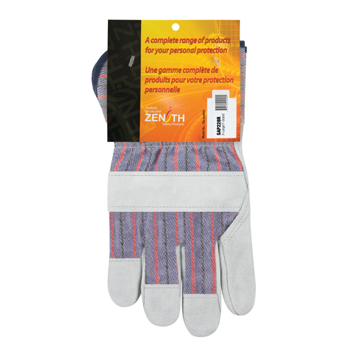 Gants d'ajusteur rugueux, T-Grand, Paume en Cuir de vache refendu, Doublure en Coton R.M.G. Prévention