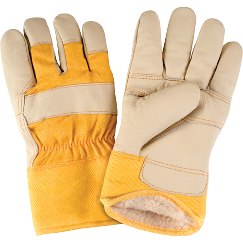 Gants d'ajusteur doubl&eacute;s pour l'hiver d'usage standard, Grand, Paume en Cuir fleur de meuble, Doublure en Boa R.M.G. Prévention