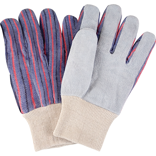 Gants de travail d'usage standard, Grand, Paume en Cuir de vache refendu R.M.G. Prévention
