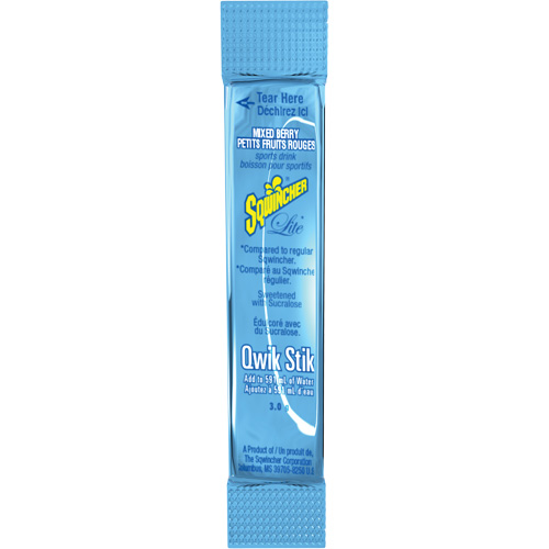Sqwincher&reg; Boisson de r&eacute;hydratation ZERO Qwik Stik, Poudre, M&eacute;lange de baies R.M.G. Prévention