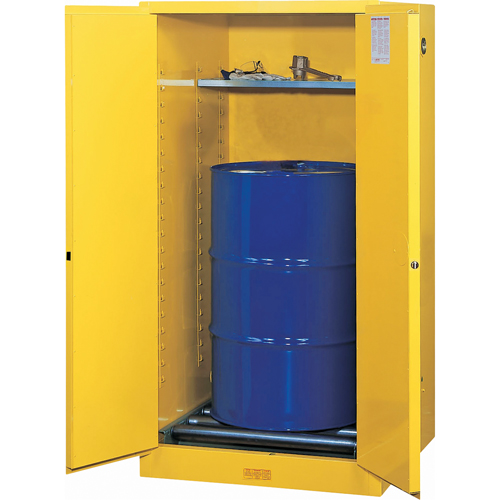 Armoires Sure-Grip EX pour entreposage de barils &agrave; la verticale, Capacit&eacute; de 55 gal. US, Jaune R.M.G. Prévention