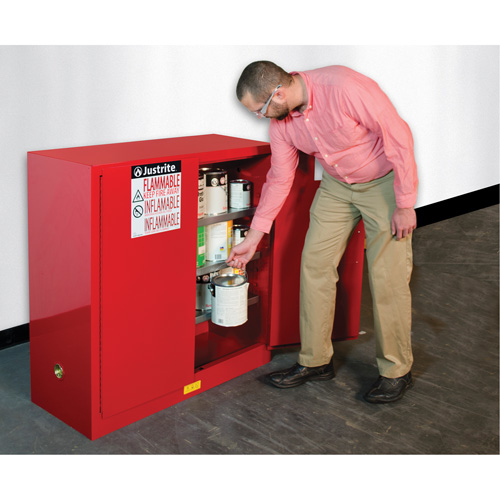 Sure-Grip&reg; EX Combustibles Safety Cabinet for Paint and Ink, 40 gal., 3 Shelves R.M.G. Prévention