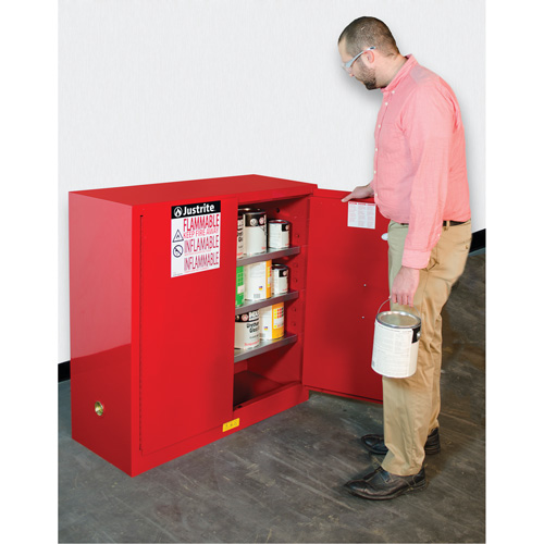 Sure-Grip&reg; EX Combustibles Safety Cabinet for Paint and Ink, 40 gal., 3 Shelves R.M.G. Prévention