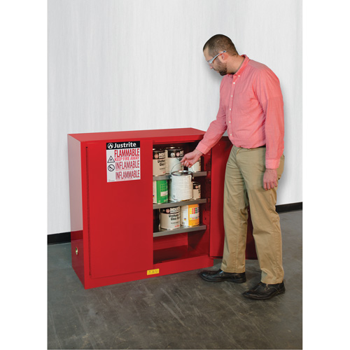 Sure-Grip&reg; EX Combustibles Safety Cabinet for Paint and Ink, 40 gal., 3 Shelves R.M.G. Prévention