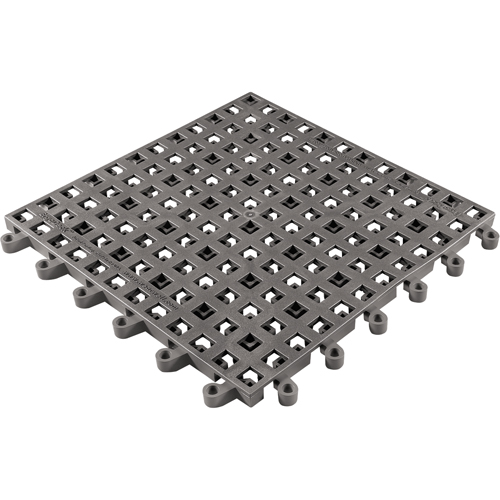 ErgoDeck&reg; General Purpose No. 564 Matting, PVC, 1-1/2' W x 1-1/2' L, 7/8" Thick, Charcoal R.M.G. Prévention