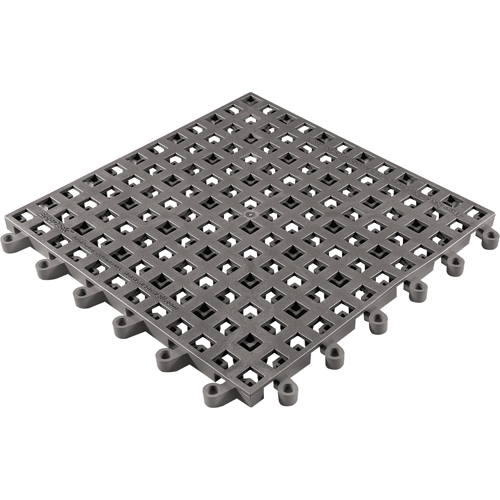 ErgoDeck&reg; General Purpose No. 564 Matting, PVC, 1-1/2' W x 1-1/2' L, 7/8" Thick, Charcoal R.M.G. Prévention