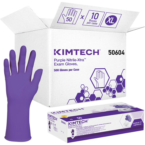 Gants d'examen Kimtech, T-Grand, Nitrile, 6 mils, Sans poudre, Mauve, Classe 2 R.M.G. Prévention