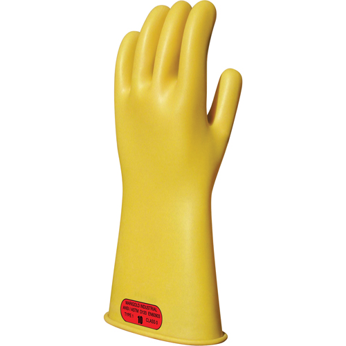 Gants isolants en caoutchouc naturel jaune, ASTM classe 0, Taille 8, 14" lo R.M.G. Prévention