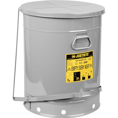 Oily Waste Cans, FM Approved/UL Listed, 21 US gal., Silver R.M.G. Prévention