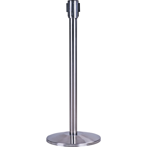 Poteau r&eacute;cepteur pour barri&egrave;res sur pieds pour le contr&ocirc;le des foules, Hauteur de 35", Acier inoxydable R.M.G. Prévention