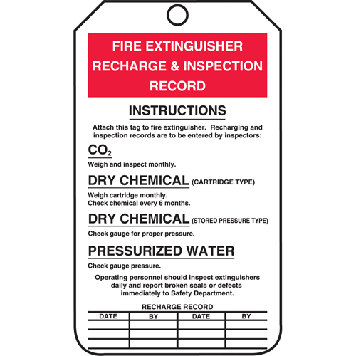 &eacute;tiquettes de s&eacute;curit&eacute; d'inspection et de contr&ocirc;le de l'&eacute;tat de l'&eacute;quipement, Plastique, 3-3/8" la x 5-7/8" h, Anglais R.M.G. Prévention