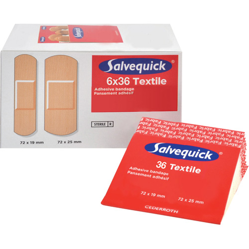 Salvequick&reg; Bandage Dispensing Systems Refills, Rectangular/Square, Fabric, Sterile R.M.G. Prévention