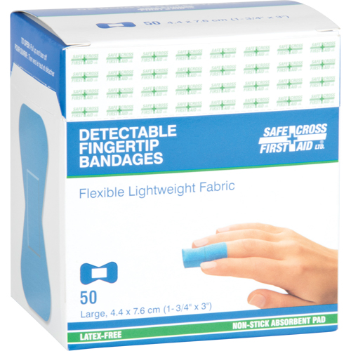 Bandages, Bout de doigt, 3", Tissu d&eacute;tectable, St&eacute;rile R.M.G. Prévention